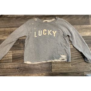 Lucky Brand distressed sweatshirt